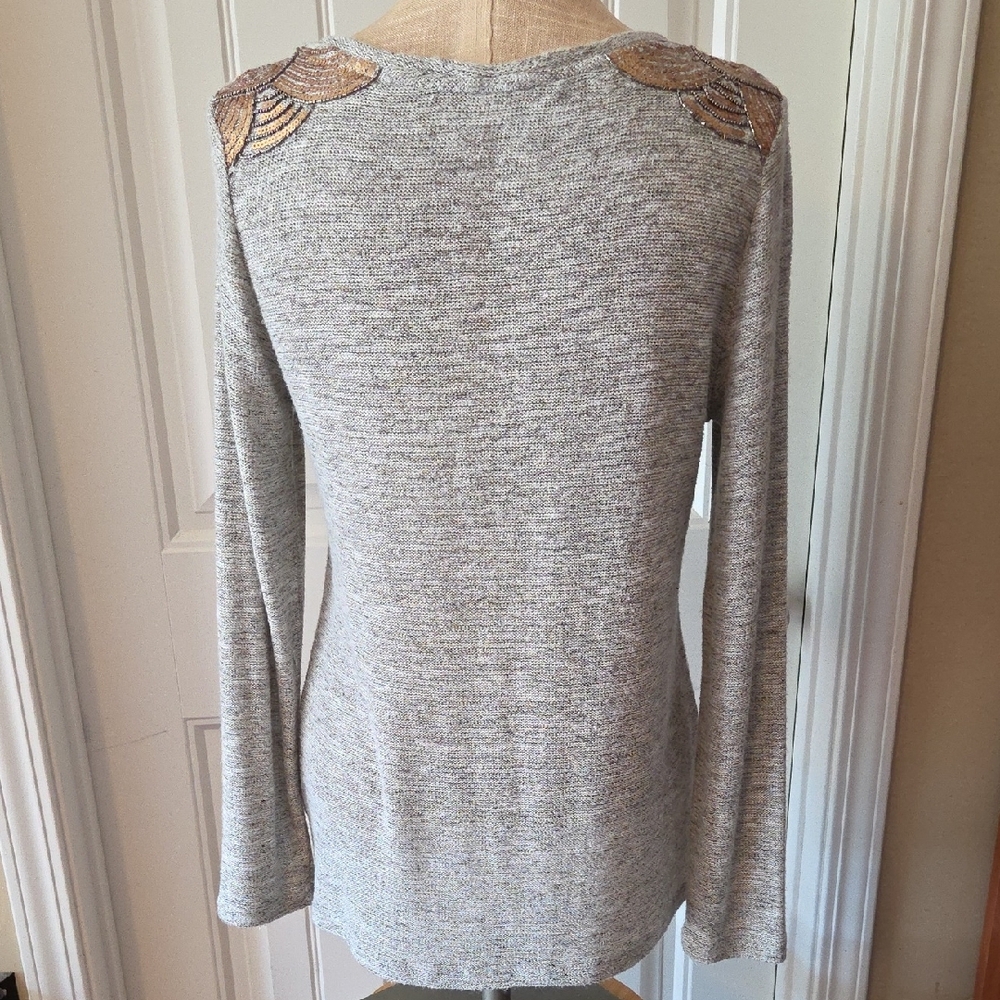 Nine West Knit Sweater with Shoulder Sequins - Picture 2 of 5
